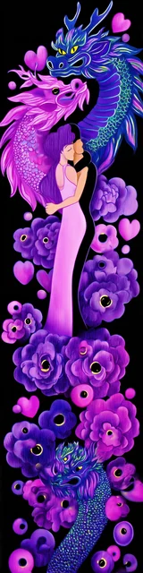 Free dragon bookmark featuring people hugging with dragons